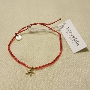 Pura vida Red/gold Starfish Seed Bead bracelet